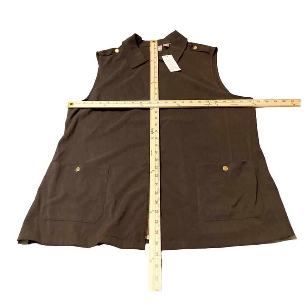 NWT Chico's Utility Vest 3 (XL/16) Rockledge Brown Full Zip Beautician/Barber - Picture 7 of 8
